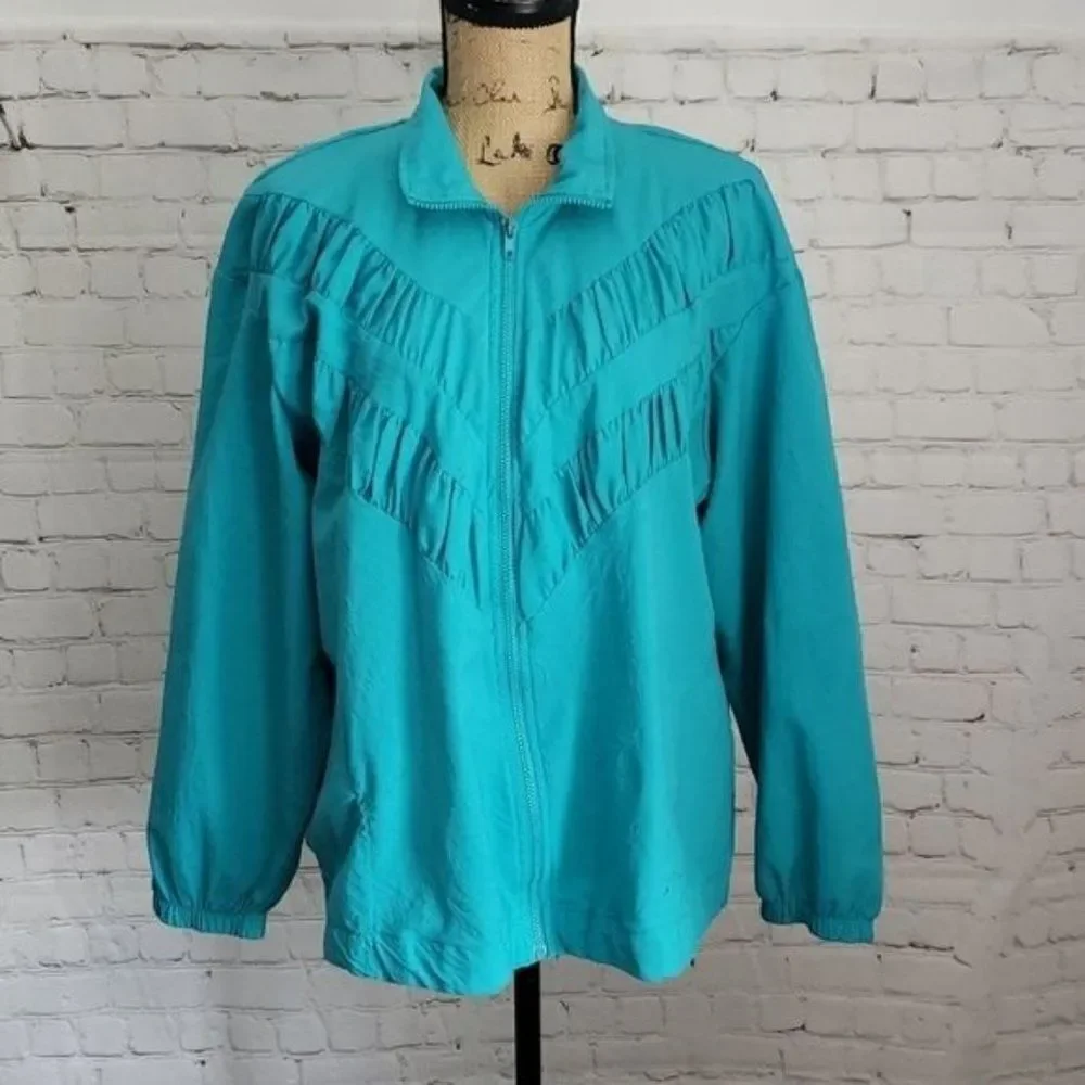 Vintage 80s 90s Teal Teddi Windbreaker - Picture 10 of 10
